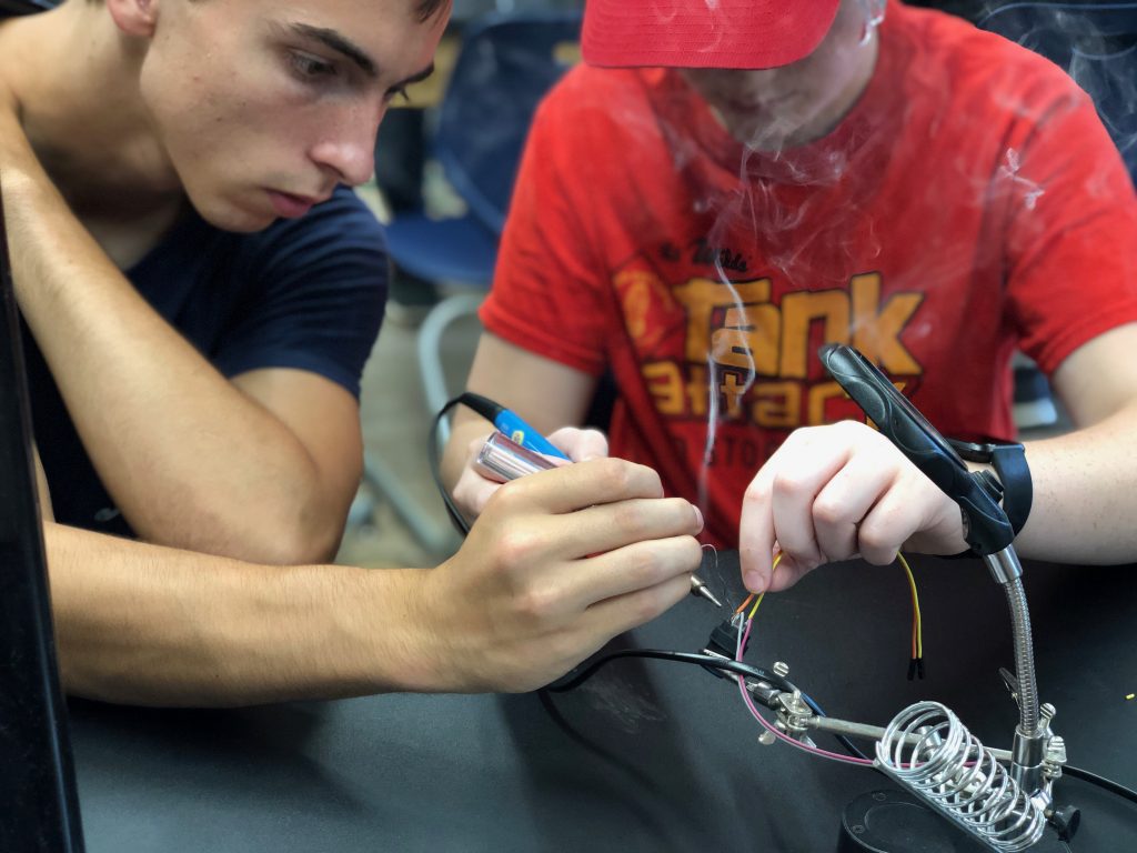 Smoke Soldering - robotics and programming coding class Soldering Project at Robotics & Programming Classes, coding